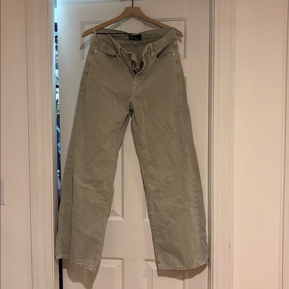 Gap Jeans High Rise, Wide Leg Gray 27 Long